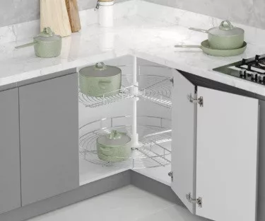 Konyhai 3/4 kör forgókosár szett R króm 740mm