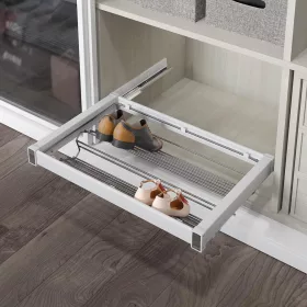 Kihúzható cipőtartó Tandem R fehér-króm 600mm