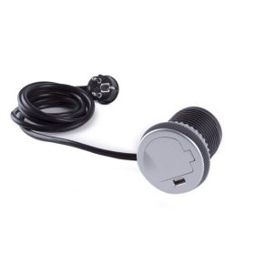 Konnektor Singlebox 1-es + 1USB alu