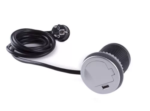 Konnektor Singlebox 1-es + 1USB alu