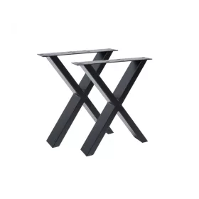 Asztalláb BH szögletes X design matt fekete 710mm