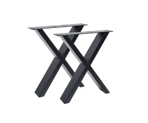 Asztalláb BH szögletes X design matt fekete 710mm