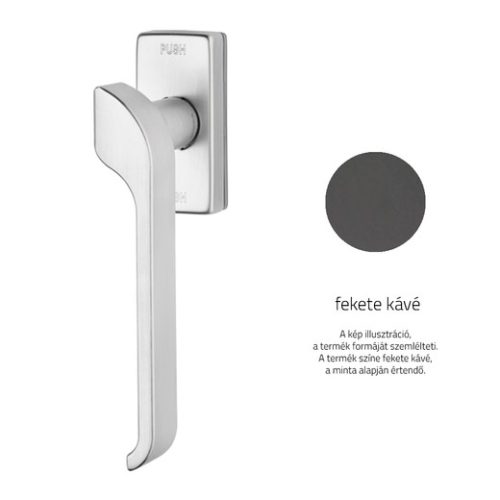 Linea Cali Turbo Zincral feketekávé téglalaprozettás ablakfélkilincs Smart Block rendszerrel 470 SK