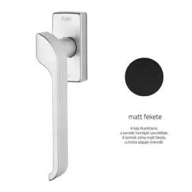   Linea Cali Turbo Zincral matt fekete téglalaprozettás ablakfélkilincs Smart Block rendszerrel 470 SK