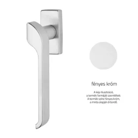   Linea Cali Turbo Zincral fényes króm téglalaprozettás ablakfélkilincs 470 DK R CR