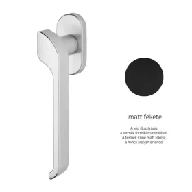   Linea Cali Turbo Zincral matt fekete oválrozettás ablakfélkilincs 470 DK O VE