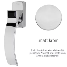   Linea Cali Elios Crystal matt króm ablakfélkilincs jet black kristállyal Smart Block rendszerrel 134