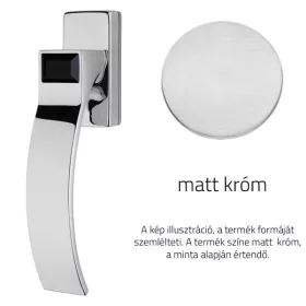   Linea Cali Elios Crystal matt króm ablakfélkilincs jet black kristállyal 1343 DK CS