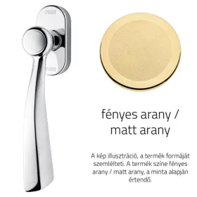   Linea Cali Elika fényes arany / szatén arany ablakfélkilincs Smart Block rendszerrel 990 SK OM