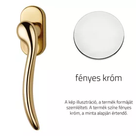 Linea Cali Beta fényes króm ablakfélkilincs 488 DK CR