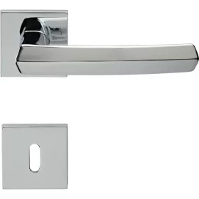   Linea Cali Dafne fényes króm lapos négyzetrozettás kilincsgarnitúra 509 RB 019 CR