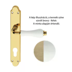   Linea Cali Dalia súrolt bronz - fehér porcelán Pajzsos kilincsgarnitúra 600 PL OG-PA600