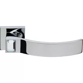   Linea Cali Elios Crystal fényes króm négyzetrozettás kilincsgarnitúra 1340 RB 019 CR