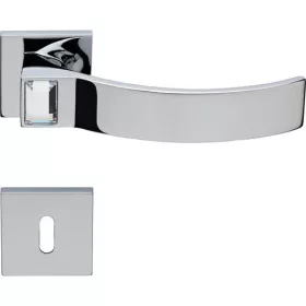   Linea Cali Elios Crystal fényes króm lapos négyzetrozettás kilincsgarnitúra 1340 RB 024 CR