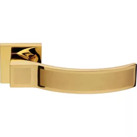   Linea Cali Elios fényes arany / szatén arany négyzetrozettás kilincsgarnitúra 1341 RB 019 OM