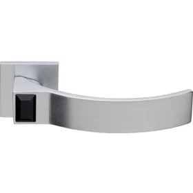   Linea Cali Elios Crystal matt króm lapos négyzetrozettás kilincsgarnitúra jet black kristállyal 1343