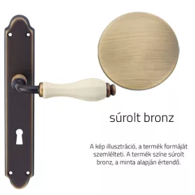   Linea Cali Erica súrolt bronz / elefántcsont színű porcelán kilincsgarnitúra Pajzsos 1296 PL OG