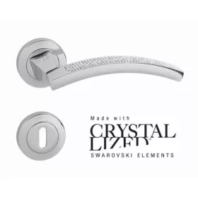   Linea Cali Profilo Mesh Crystal fényes króm körrozettás kilincsgarnitúra 1041 RB 019 CR