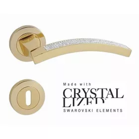   Linea Cali Profilo Mesh Crystal aranyozott körrozettás kilincsgarnitúra 1041 RB 019 OZ