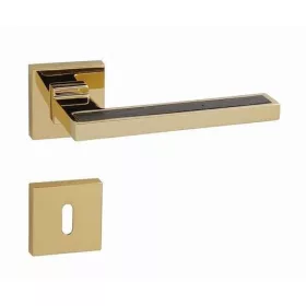   Linea Cali Sintesi Wengé aranyozott négyzetrozettás kilincsgarnitúra 1304 RB 019 OZ