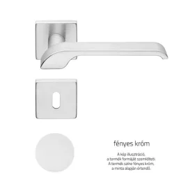   Linea Cali Turbo Zincral fényes króm négyzetrozettás kilincsgarnitúra 470 RO 088 CR