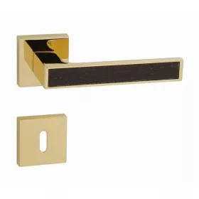   Linea Cali Zen Wengé aranyozott négyzetrozettás kilincsgarnitúra 1158 RB 019 OZ