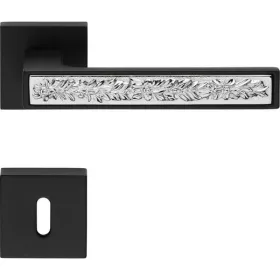   Linea Cali Zen Fusion matt fekete - fényes króm négyzetrozettás kilincsgarnitúra 1585 RB 019 CE