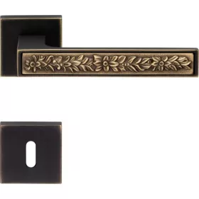   Linea Cali Zen Fusion matt bronz - matt patinás négyzetrozettás kilincsgarnitúra 1585 RB 019 NP