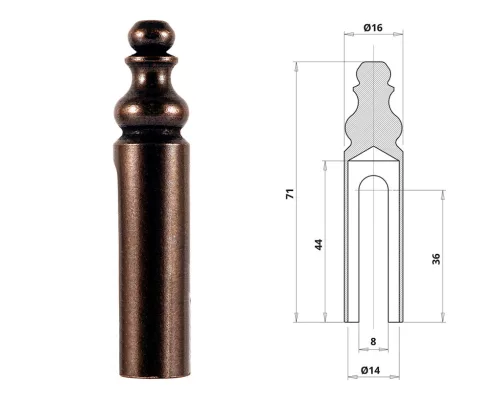 Otlav Riemenabdeckung 3D 14 Bronze dekorativ