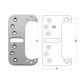 Otlav-Scharnier, verstecktes 3D-Befestigungselement, 30 x 120 mm.