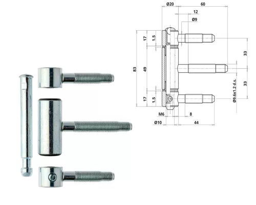 Otlav-Gurt 3-teilig Sicherheitsgurt 20mm Silber