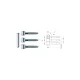Otlav Scharnier 3-teilig 16mm silber glatt LF