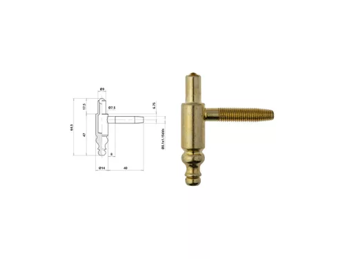 Otlav Scharnier 2-teilig dekorativ 14mm BOY Kupfer