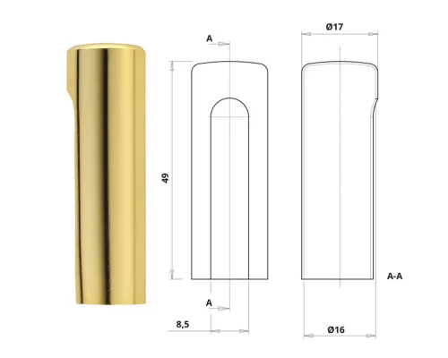 Otlav Gurtabdeckung 3D 16 Gold Alu