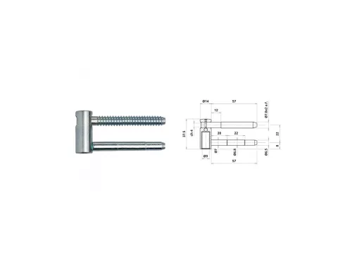 Otlav-Gurt 3D langer Stift.14mm GIRL Silberstiftlänge 57 mm