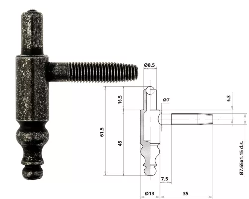 Otlav Riemen 2-teilig Dekorativ 13mm BOY Schwarz