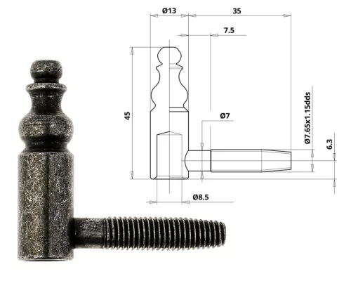 Otlav Riemen 2-teilig Dekorativ 13mm GIRL Schwarz