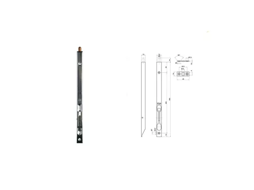 Otlav Slide Lock Security 250mm silber quadratisch