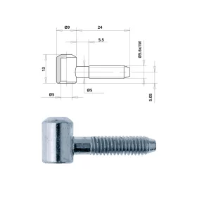 Otlav pánt 2 részes Sima 9mm LÁNY ezüst