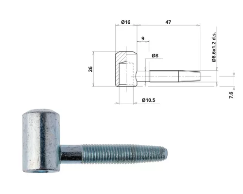 Otlav Strap 2-teilig Ball 16mm GIRL silber