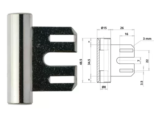 Otlav Scharnier 3-teilig Beutel 335 Metall Medium Nickel V8000