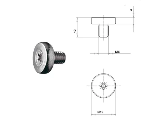 Otlav 3-teiliges Taschenscharnier 335 Schraube Nickel