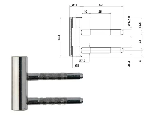Otlav Scharnier 3-teilig Beutel 335 Holz Medium Nickel