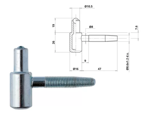 Otlav Riemen 2-teilig Ball 16mm BOY silber