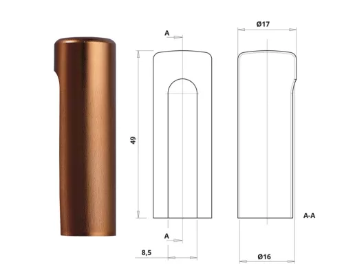 Otlav Scharnierabdeckung 3D 16 Bronze (F4)ALU