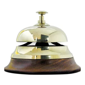 Recepcióra jelzőcsengő sárgaréz fa talppal 12 cm