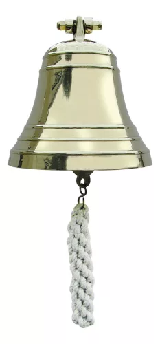 Falikonzollal ellátott jelző csengő sárgaréz 15 cm