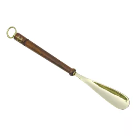 Hosszú cipőkanál sárgaréz/fa 47 cm
