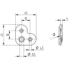 Sarok szerelő lap ? 424 x 20 mm csőhöz csiszolt nemesacél V2A
