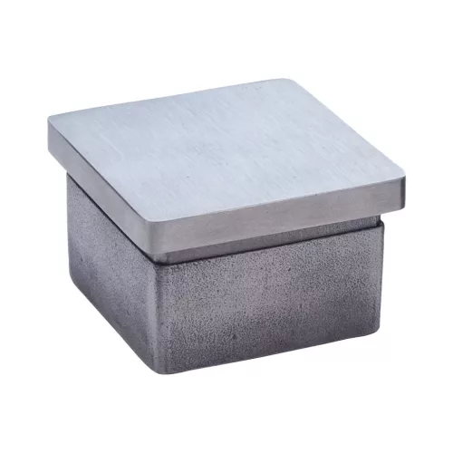 Végdarab szögletes 25 x 25 mm csiszolt nemesacél V2A